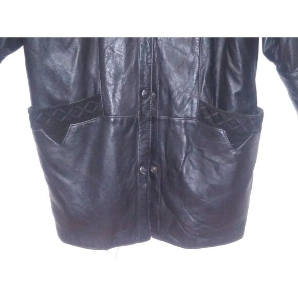 VTG Jean Pierre Leather Jacket Womens sheepskin L/XL/XXL balloon sleeve button - Picture 6 of 10